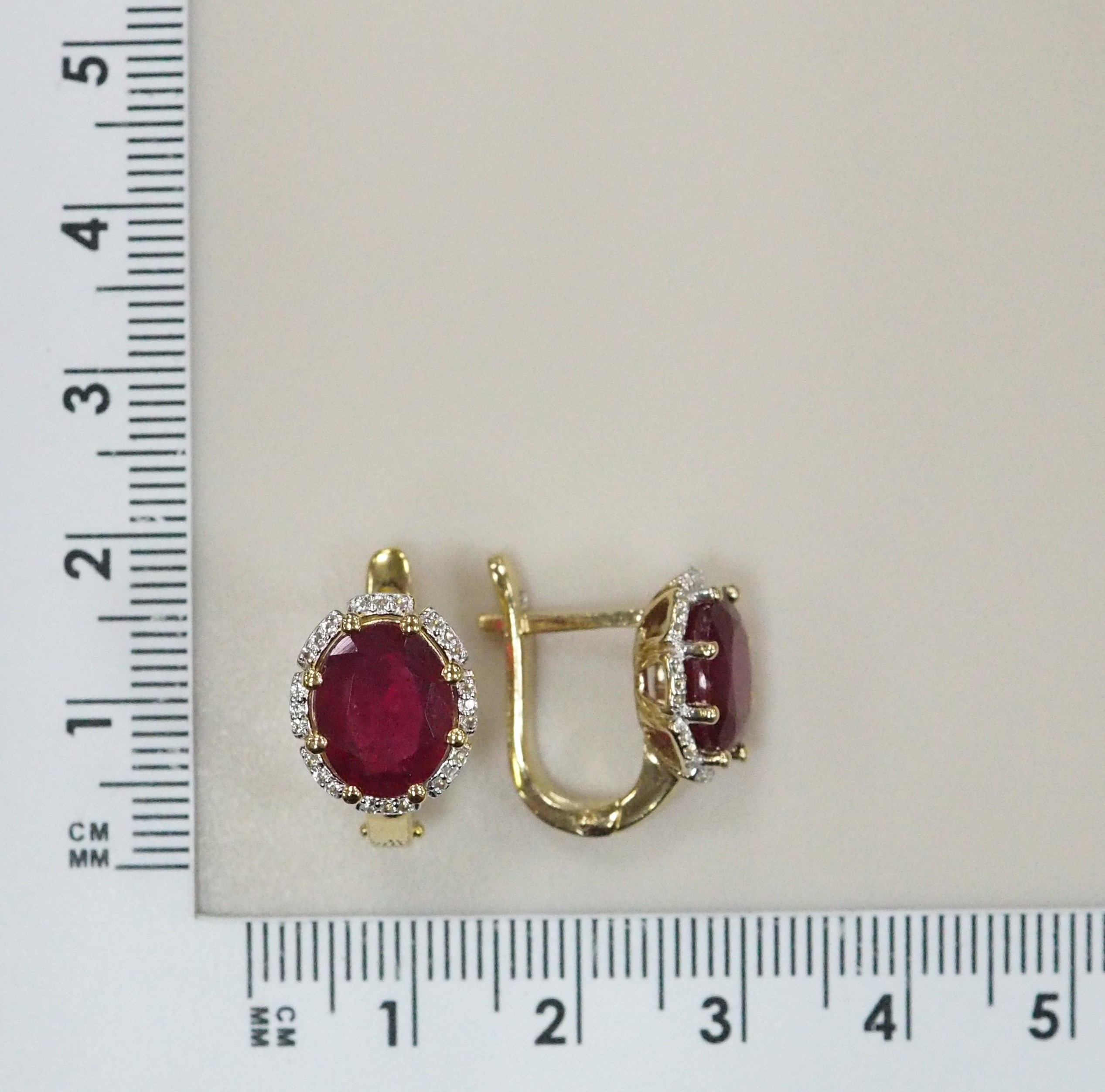 Серебряные серьги с рубинами